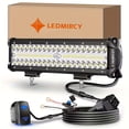 thumbnail image 1 of 12 inch LED Light Bar Kit with 5 Pin Rocker Switch Wiring Harness Triple Row Flood Spot Combo Off Road Driving Fog Lights LED Bar Work Lights for Trucks UTV ATV Tractor Golf Cart Boat, 1 of 9