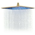 thumbnail image 1 of 12 inch LED Square Shower Head Gold  3 Color Change Brass Rain Shower Head, 1 of 7