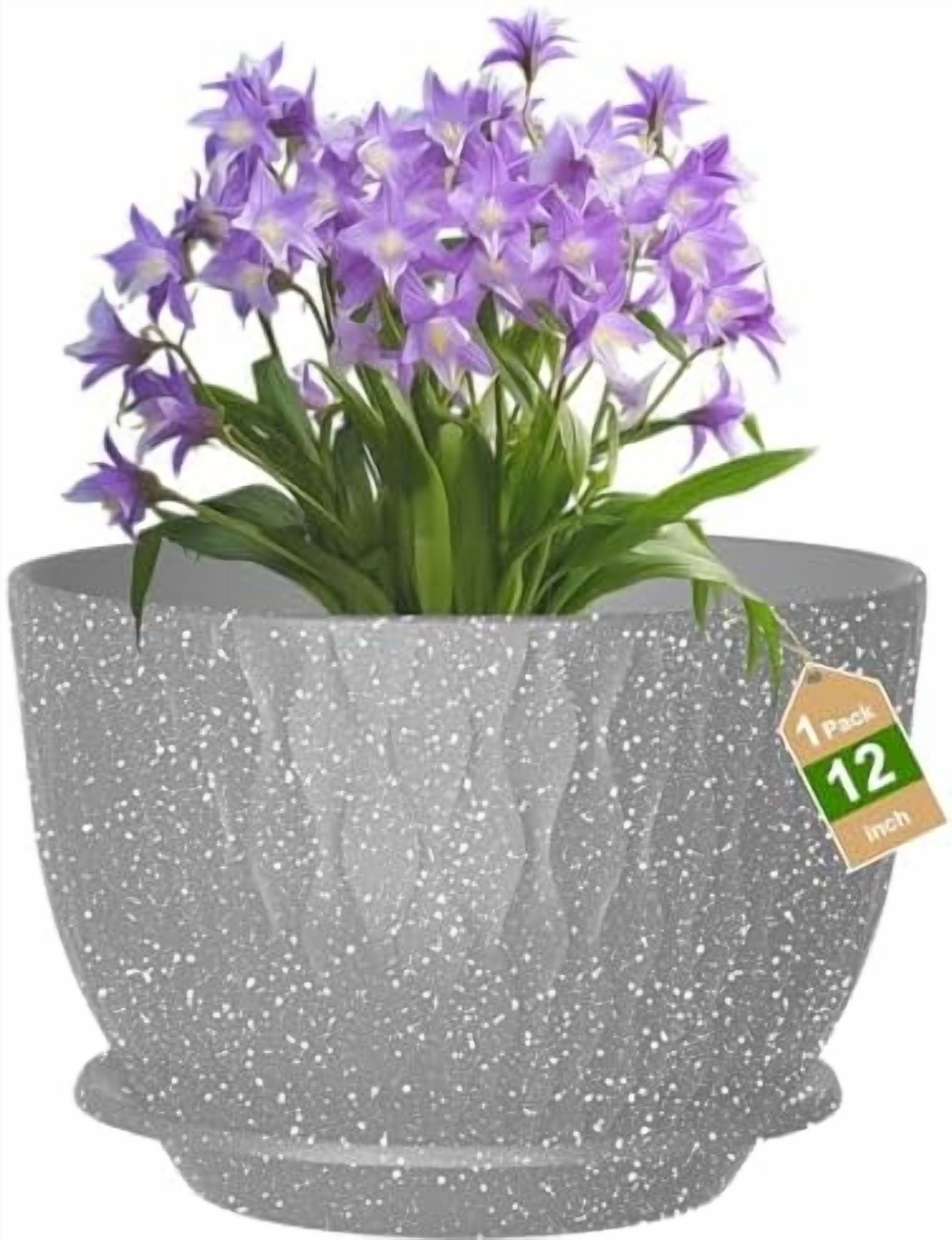 12 inch Large Self Watering Pots, Flower Pots with Multi-Mesh Drainage ...