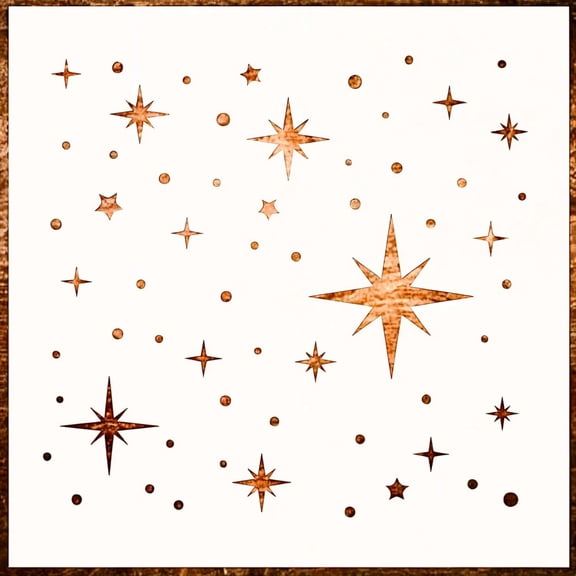 12 inch Large Star Stencil for Painting - Twinkle Star Wall Stencil for Painting Large Pattern on Wood, Canvas, Tile, Fabric and Furniture