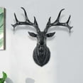 thumbnail image 1 of 12 inch Large Wall Charmers Black Faux Deer Head Faux Taxidermy Animal Head Wall Decor - Handmade Farmhouse Decor - Rustic Wall Decor Deer Antlers, 1 of 8
