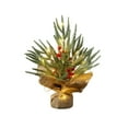 thumbnail image 1 of 12-inch Lighted Tabletop Christmas Tree Small Artificial Christmas Tree Mini Christmas Tree With Red Berry Pinecones And Burlaps Base Ideal For A Home, 1 of 5