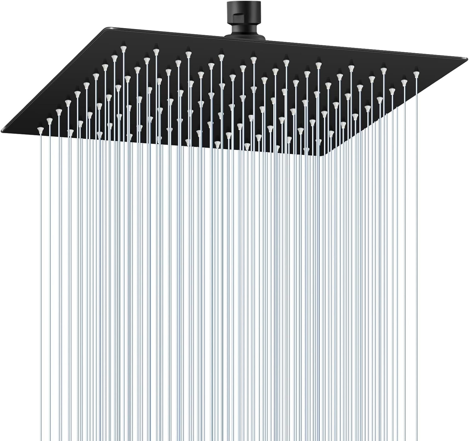 12 inch Matte Black Rain Shower Head - All Metal 304 Stainless Steel ...