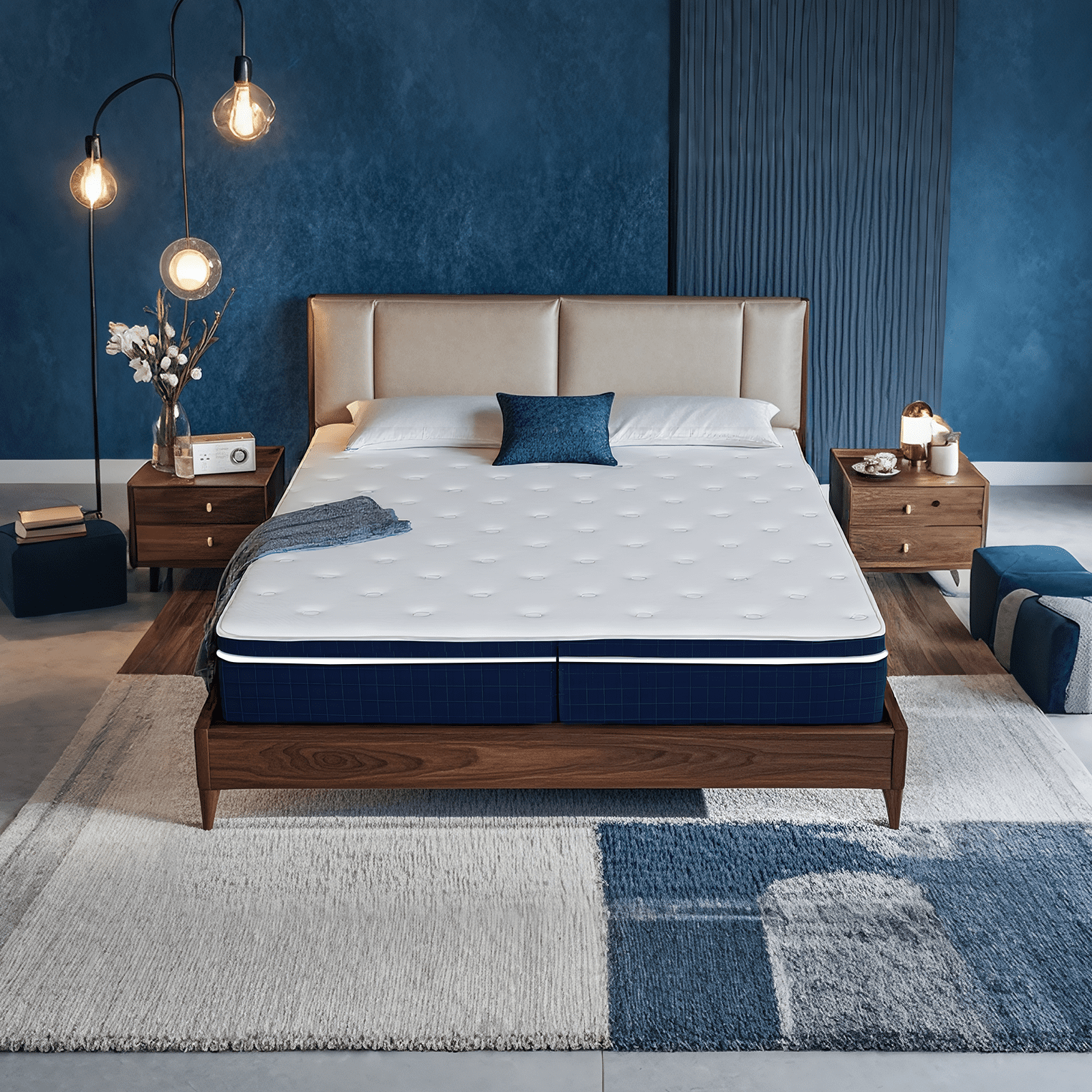 12 inch Memory Sponge Queen Mattress Upgraded Version Medium Firm Pressure Relief Back Pain Relief Strong Edge Support Individually Springs