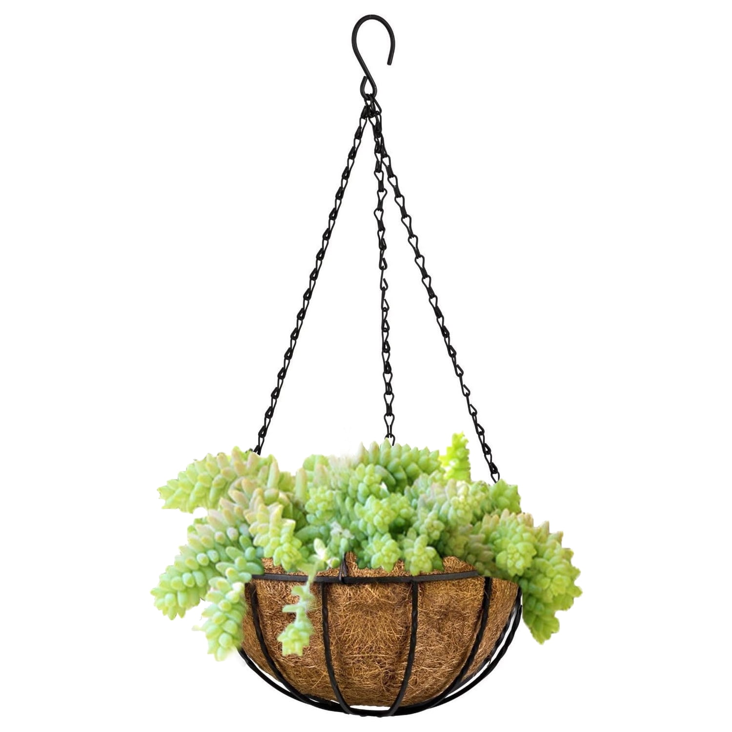 12 inch Metal Hanging Baskets for Plants Outdoor, Round Metal Wire Hanging  Basket Planter with Coco Fiber Liners and Black Chain for Garden, Patio,  Deck, Porch Plants Flower Potss - Walmart.com