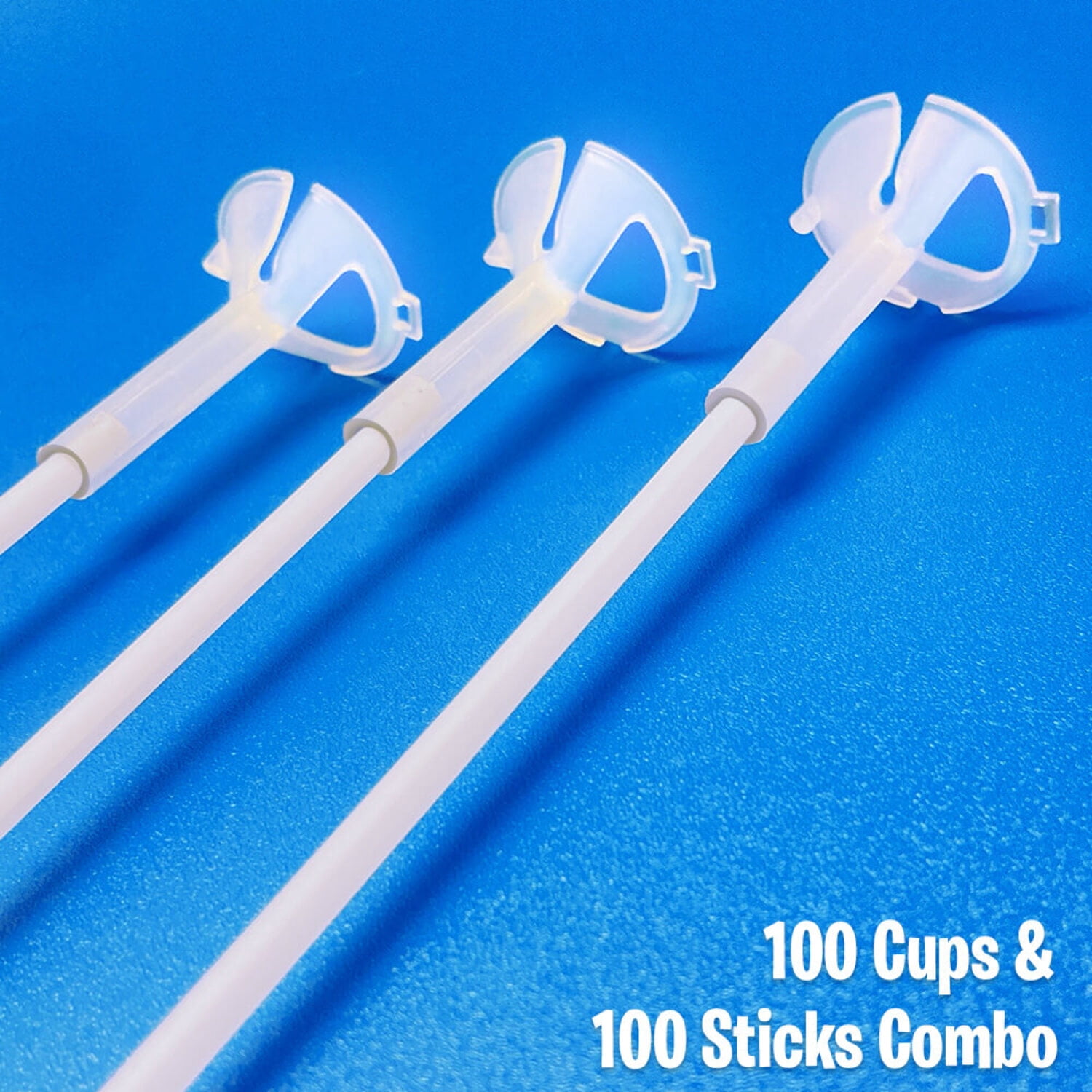 12 inch Micro Balloon Cups & Sticks (100 Pack) - Party Supplies ...