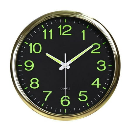 12 inch Modern Battery Wall Clock Luminous Glow Night Light Quartz Silent By YSABOXS