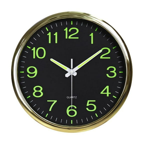 12 inch Modern Battery Wall Clock Luminous Glow Night Light Quartz Silent By YSABOXS