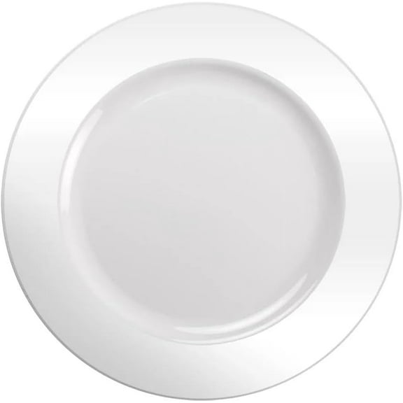 12 inch Pearl White Round Charger Plate - Elegant Decorative Dinner Charger, Weddings, Parties & Events - Premium Table Setting Accent for Dining & Catering - Reusable, Durable, Stylish Plate (60)
