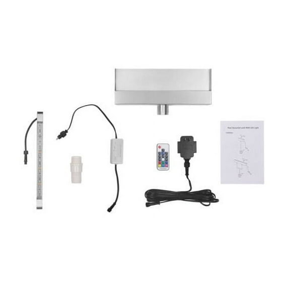 12 inch Pool Fountain Waterfall Spillway w/ LED Light for Swimming Pool Decor