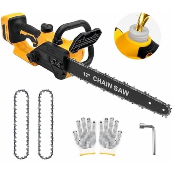 12 inch Portable Electric Chainsaw Cordless, Uses with DeWalt Battery. Tree Saw with Brushless Motor, Mini Chainsaw for Tree Trimming Branch,Valentine's Day Gifts for Men/Husband/Women(Tool Only)