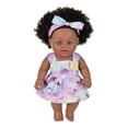 thumbnail image 1 of 12-inch Poseable Baby Doll for Girls - Realistic Black Doll Toy with Curly Hair(G), 1 of 8