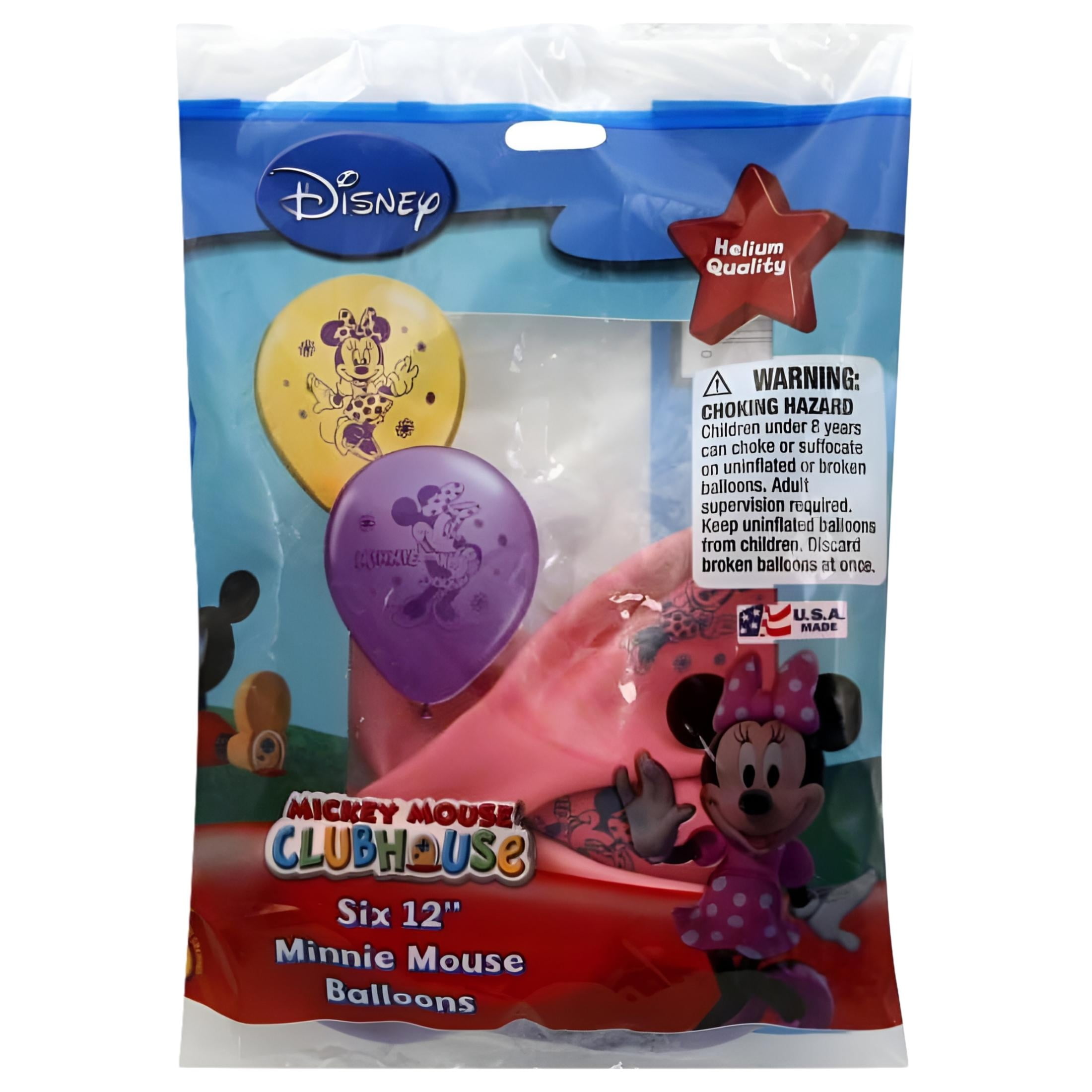 PIONEER NATIONAL LATEX 12 inch Qualatex Minnie Mouse (6 Pk) Latex Balloons (6 Pack) - Party Supplies Decorations