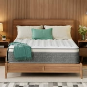 GREOO Twin Size 12 inch Hybrid Firm Gel Memory Foam Mattress with Reinforced Edge, Pocketed Springs, Pressure Relief, Mattress in a Box, Grey and White