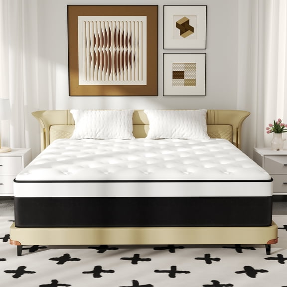 Mulinature 12 inch Queen Mattress,Hybrid Mattresses Medium Firm in a Box
