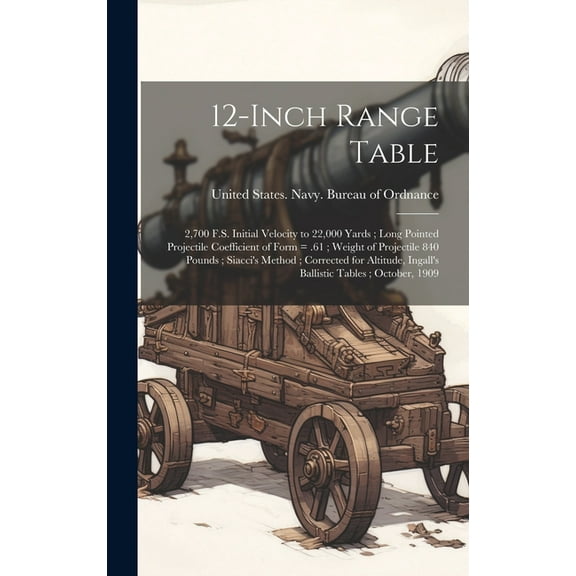 12-inch Range Table: 2,700 F.S. Initial Velocity to 22,000 Yards; Long Pointed Projectile Coefficient of Form = .61; Weight of Projectile 840 Pounds; Siacci's Method; Corrected for Altitude, Ingall's