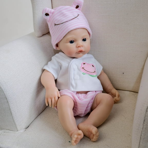 12 inch Reborn Baby Dolls Silicone Full Body Realistic Baby Doll Silicone Baby Doll Handmade Painted Reborn Dolls with Clothes and Bottles Set for Kids Boys Girls