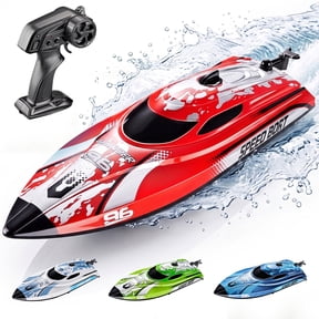 YCFUN 12 inch Remote Control Boat for Kids, 25 KPH Fast RC Boats with LED Lights & Low Battery Warning, Outdoor Water Toys for Kids Boys Girls Ages 3+