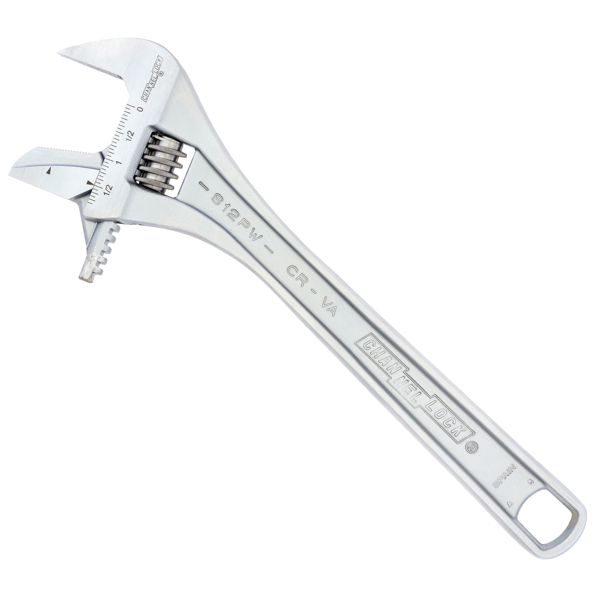 CHANNELLOCK 12-inch Reversible Jaw Adjustable Wrench, Precise 1.77-inch ...