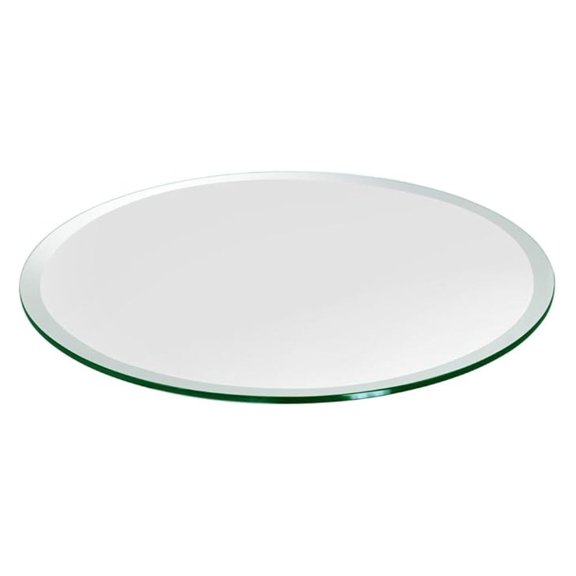 12 inch Round Glass Table Top - Tempered - 1/2" Thick Glass Surface, Safe Beveled Edge, Multipurpose for Dining Table, Patio, Coffee and End Table