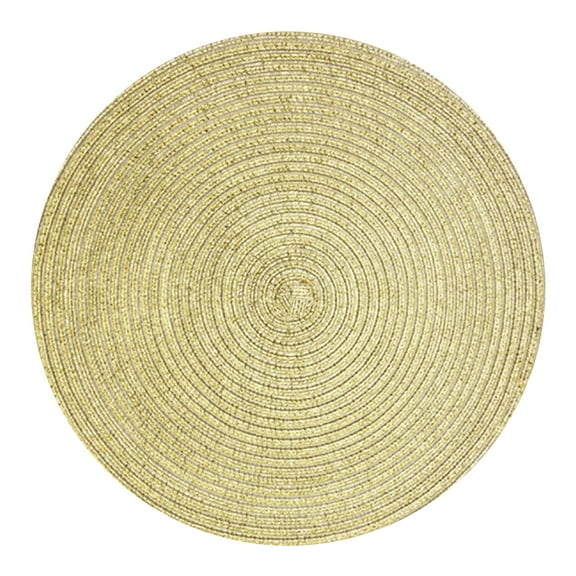 12-inch Round Heat Insulation Placemat Niriyo Non-Slip Table Mat for Dining, PVC Woven, Waterproof