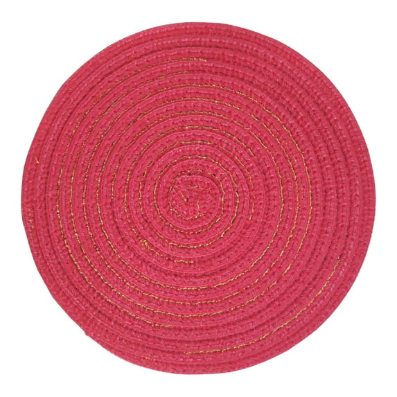 12-inch Round Heat Insulation Placemat Niriyo Non-Slip Table Mat for Dining, PVC Woven, Waterproof