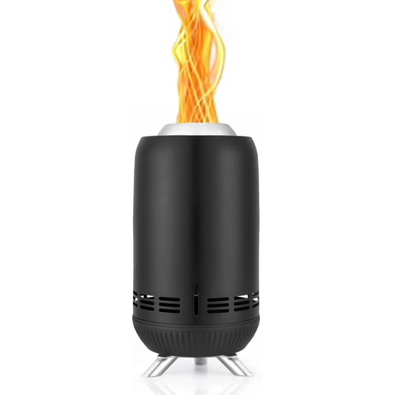 12  inch  Tabletop Fire Pit with Stand, Stainless  Portable Fire Pit for Outside Camping, Patio, Camping Stove Fueled by Pellets or  , Black