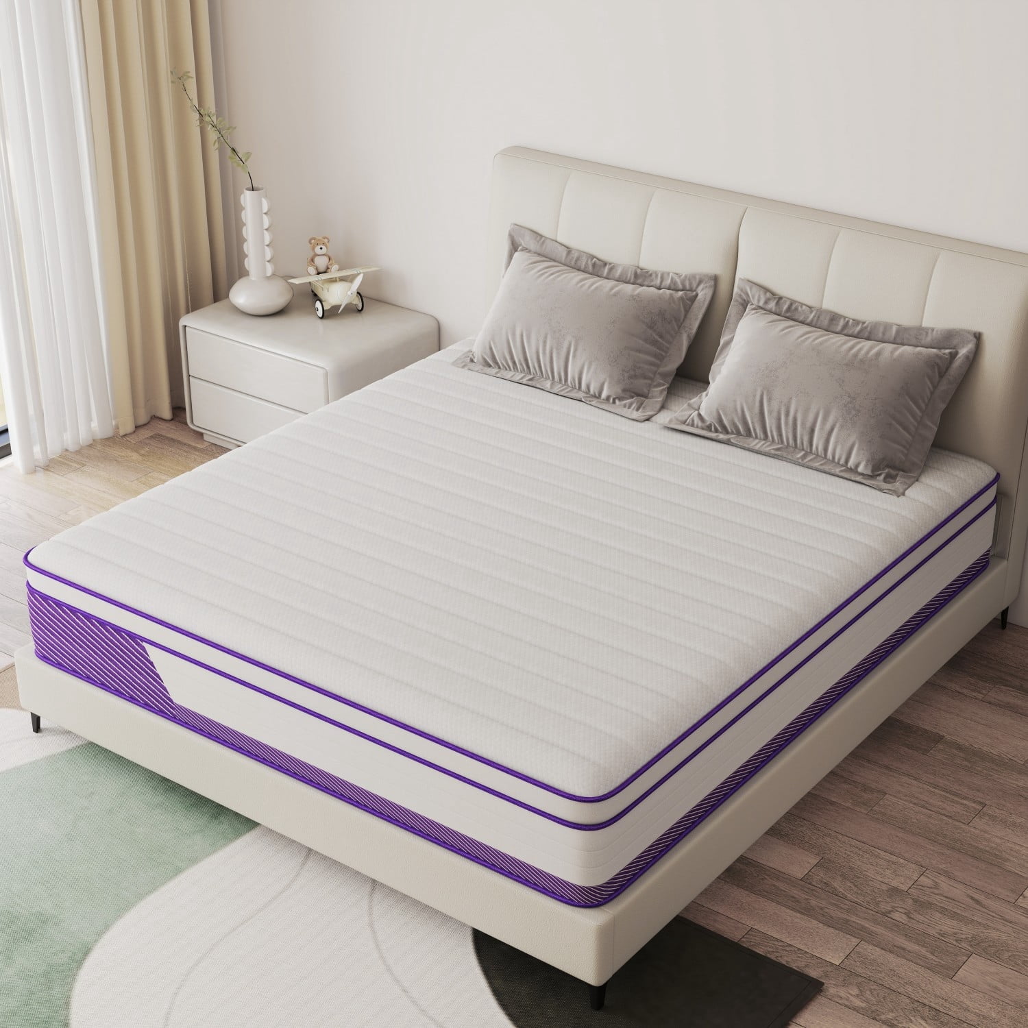 AMENDPATURE 12-inch Twin Hybrid Mattress,Memory Foam & Pocketed Springs,Motion Isolation,CertiPUR-US Certified in a Box,Medium Tension，Adult