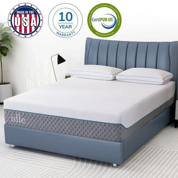 12 inch Twin Size Memory Foam Mattress, Medium Bamboo Charcoal Gel Mattresses with Cool Infused , Made in USA