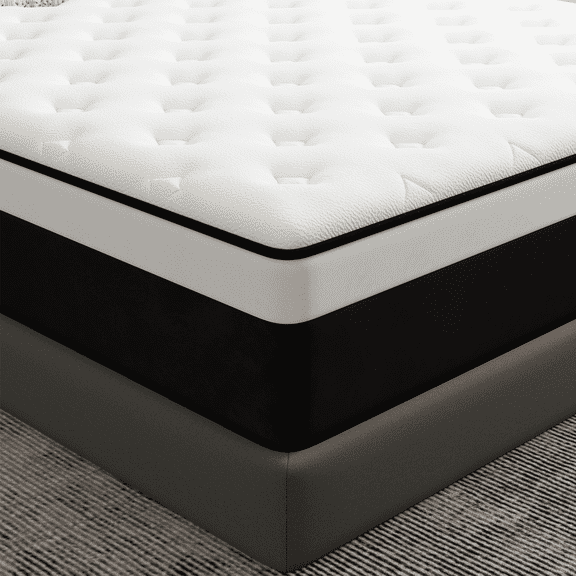 SILENCE MANGO 12 inch Twin Sized Hybrid Mattress With Individually Wrapped Pocket Springs Medium Firm Support in a Box High Density Foam for Adult CertiPUR-US