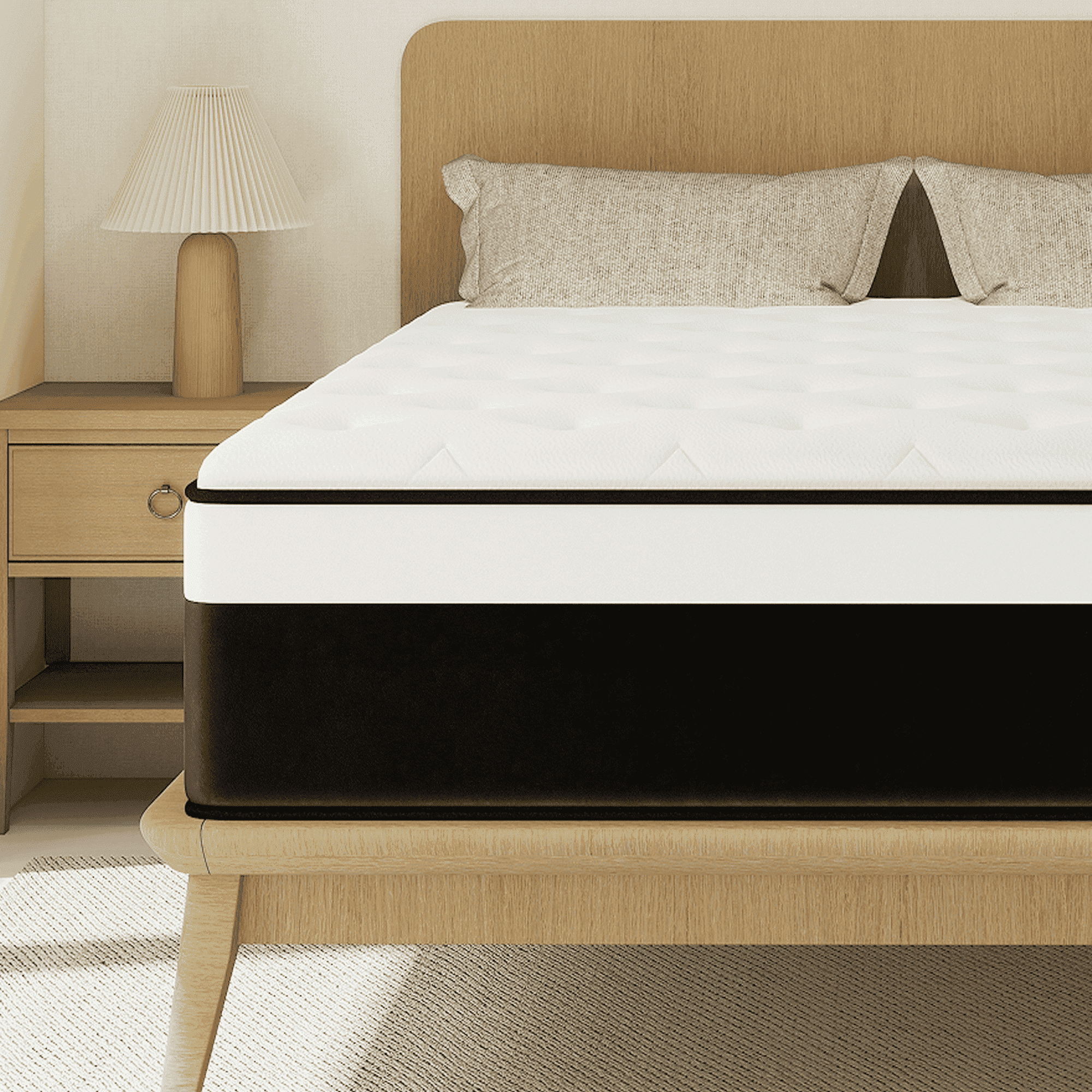 SILENCE MANGO 12 inch Twin Sized Hybrid Mattress With Individually Wrapped Pocket Springs Medium Firm Support in a Box High Density Foam for Adult CertiPUR-US