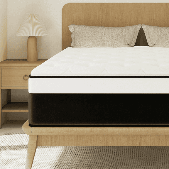 SILENCE MANGO 12 inch Twin Sized Hybrid Mattress With Individually Wrapped Pocket Springs Medium Firm Support in a Box High Density Foam for Adult CertiPUR-US