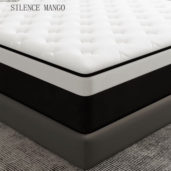 SILENCE MANGO 12 inch Twin Sized Hybrid Mattress With Individually Wrapped Pocket Springs Medium Firm Support in a Box High Density Foam for Adult CertiPUR-US