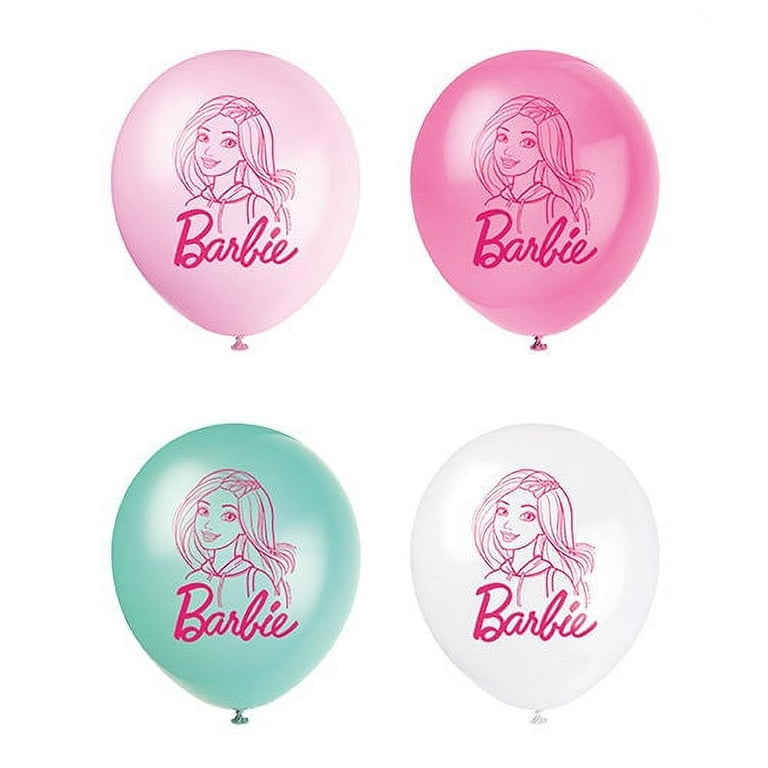 6 x Barbie 12 Latex Balloons Kids Girls Birthday Party Deco Supplies