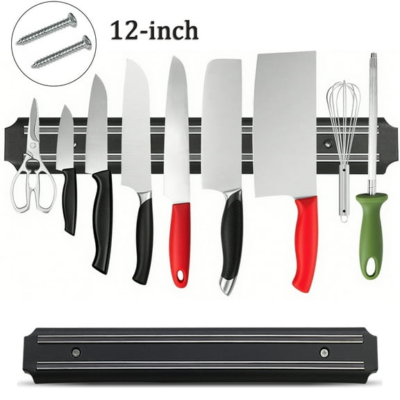 12-inch Utensil Knife Holder,Magnetic Knife Storage Strip Wall Mounted Multipurpose Tool Rack,Stainless Steel Kitchen Knives Organizer