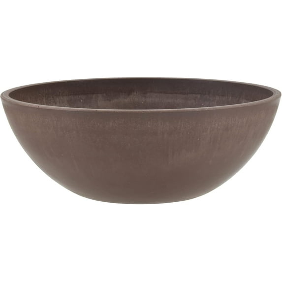 12-inch shallow bowl-shaped planter made of plastic/stone/wood ...