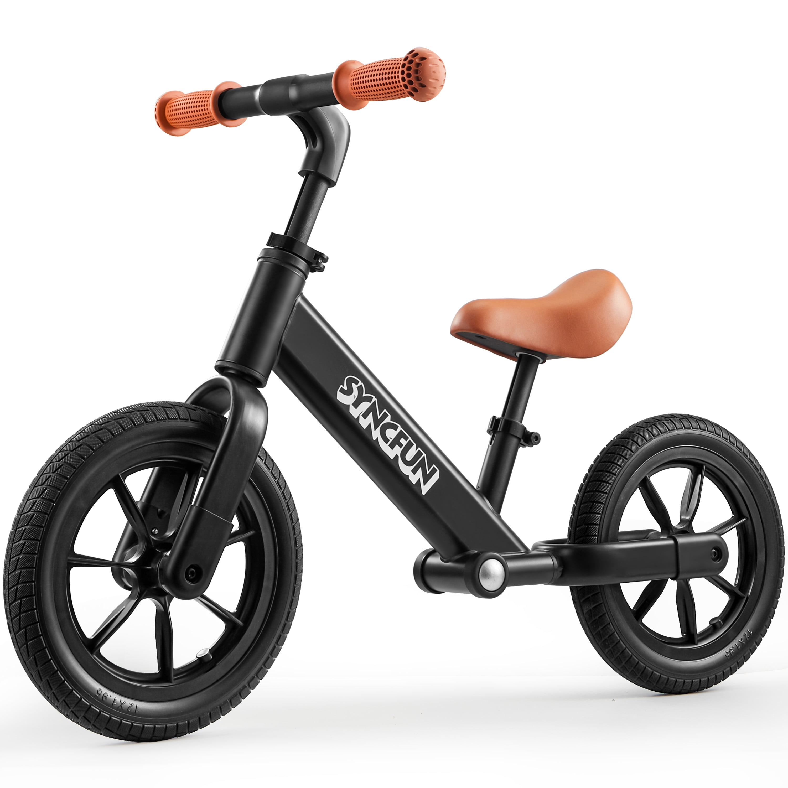 Syncfun Balance Bike, Lightweight Toddler Bike for 2 to 5 Years Kids No Pedal Riding Toys with 12" Anti-Skid Wheels, Boys & Girls Gifts, Black