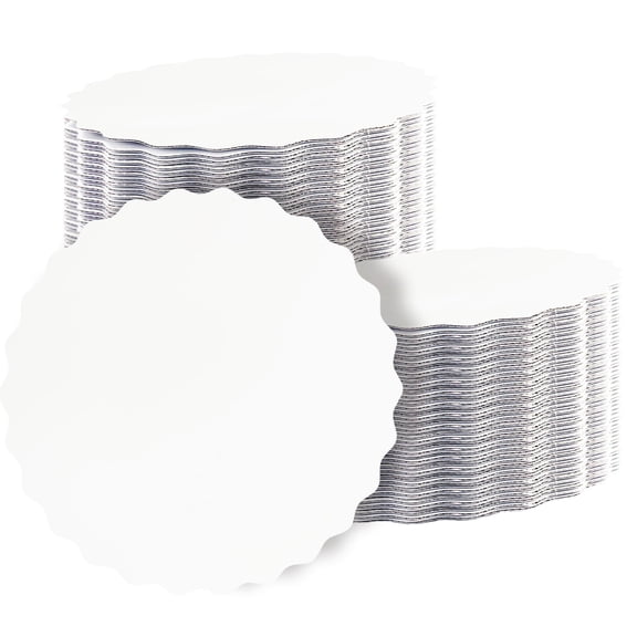 12 inch white wave cake board round 15 pack round base food grade cardboard wave cake board (thinner but stronger)