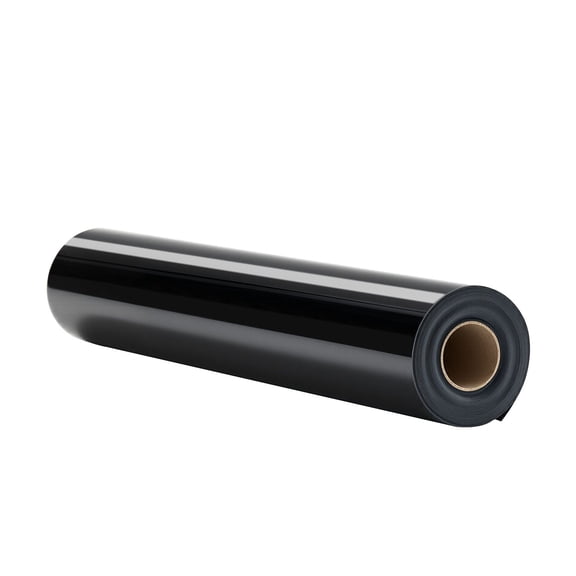 12-inch x 25-foot bright black heat transfer vinyl roll, easy to cut and leaves no residue, suitable for T-shirts, crafts, and cutting