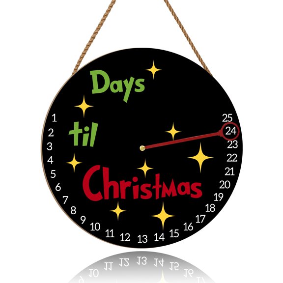 12 inches Christmas Decorations Welcome Sign Christmas Countdown Advent Calendar Wooden Decorative Reusable Countdown Calendar for Xmas Winter Home Wall Indoor Outdoor Decor