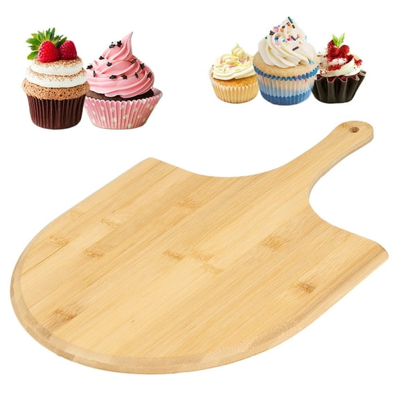 12 inches Round Pizza Cutting Board Cheese Paddle Board Round Serving Board Tray Bread and Crackers Platter with Handle for Serving and Food Prepare