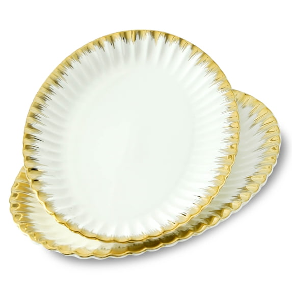12 inches-ceramic dinner plate, western dinner plate, steak dinner plate (2 pieces),White,12 inches