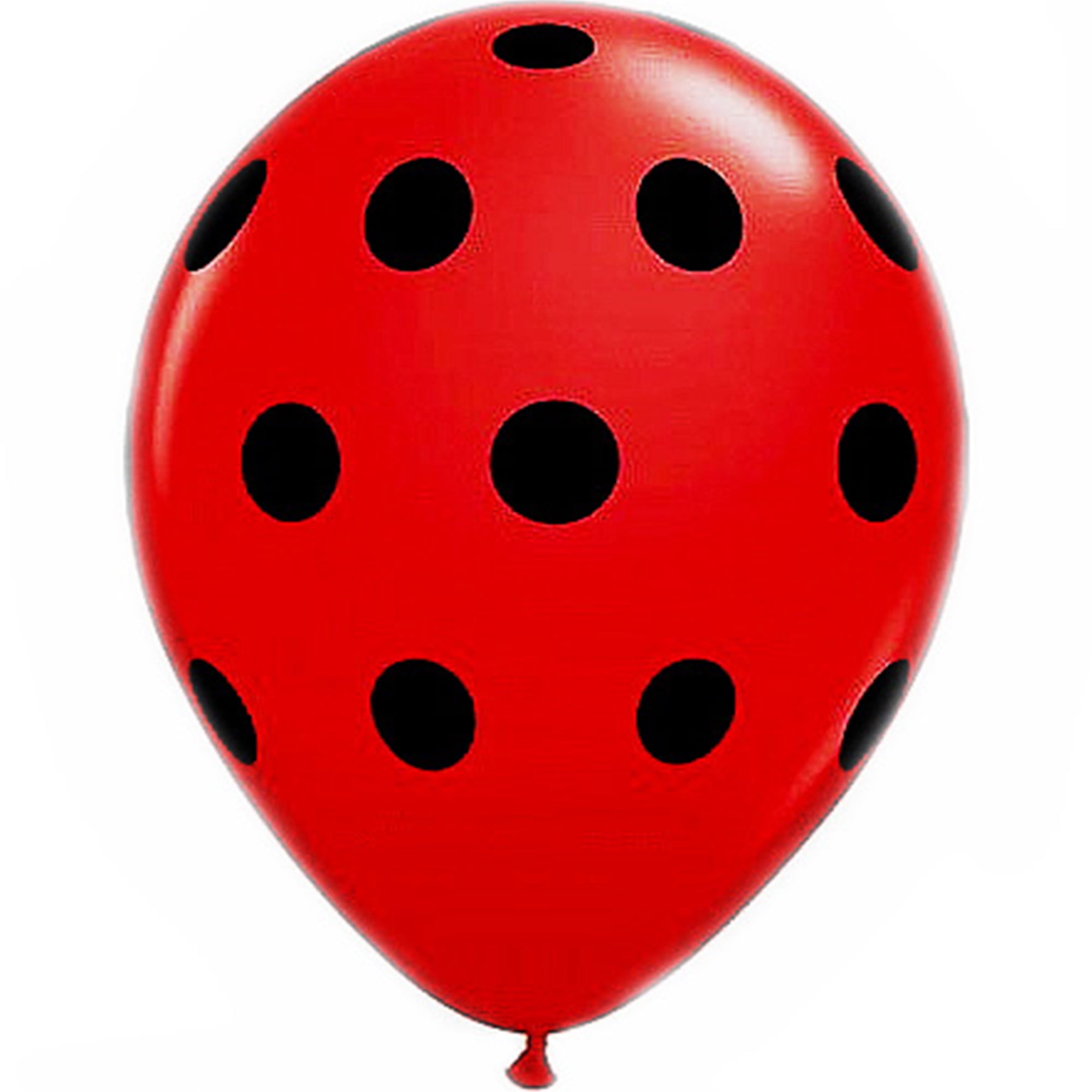 12 ladybug print 11" latex balloons qualatex black & red polka dot party