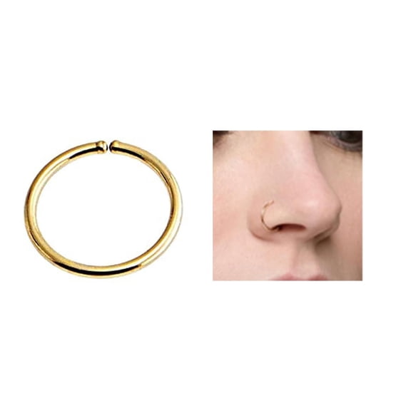 12 mm 18 GA 14K Gold Filled Snug Fitting Nose Open Ring Hoop Huggie Piercing Jewelry for Women Sold As One (12mm / 18 gauge, 14K Gold Filled)