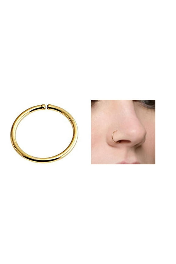 12 mm 18 GA 14K Gold Filled Snug Fitting Nose Open Ring Hoop Huggie Piercing Jewelry for Women Sold As One (12mm / 18 gauge, 14K Gold Filled)