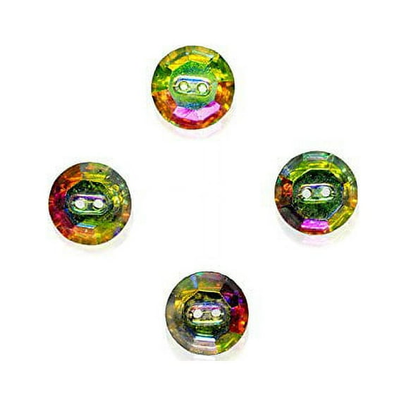 12 mm Swarovski Components 2-Hole Sew On Iridescent Crystal Buttons AB/M-foiled