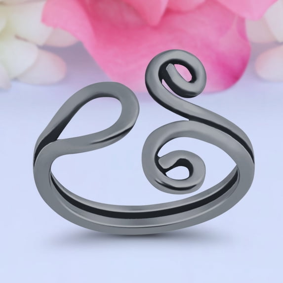 12 mm Toe Band Ring 925 Sterling Silver Thin Adjustable Stylish Rings For Women