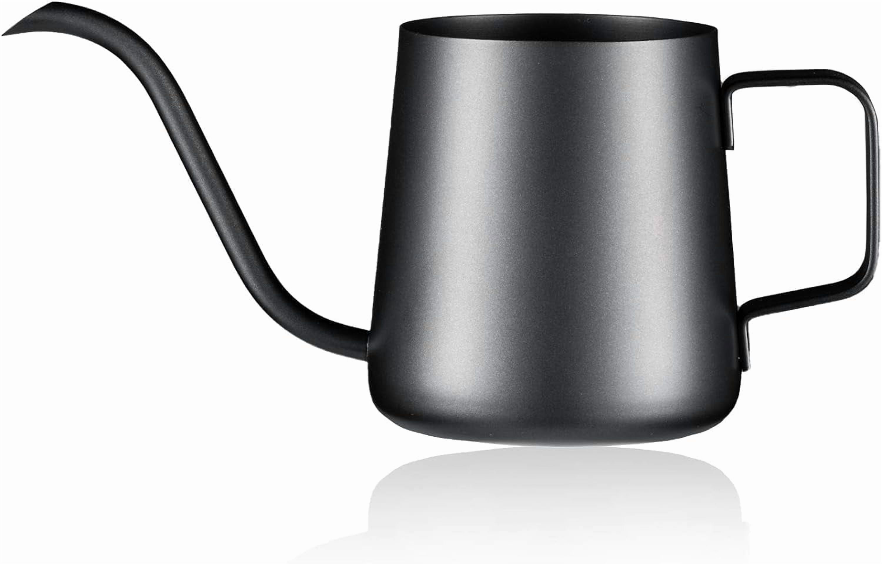 12 oz / 350 ml Small Watering Can Indoor Plants, Stainless Steel Plant with Long Spout (Black) (12oz)