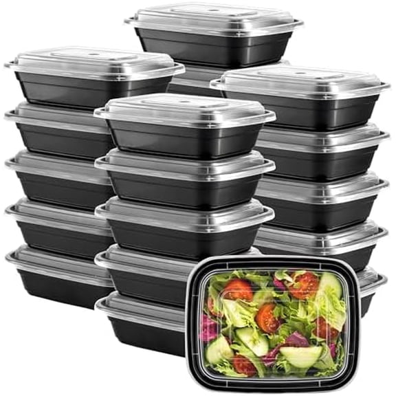 [12 oz - 50 Count 1-Compartment Meal Prep Containers with Lids – Reusable, Microwaveable, Dishwasher & Freezer Safe, BPA-Free Food Storage Boxes for Portion Control (Formerly Comfy Package)