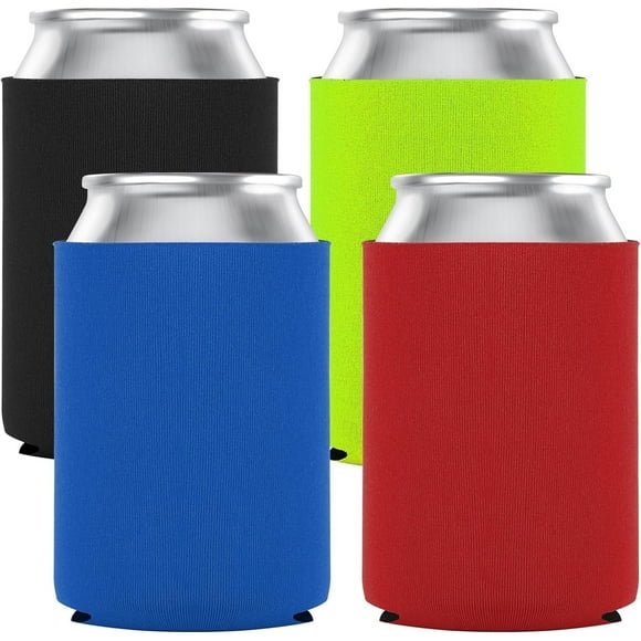 12 oz Can Cooler Sleeve,4 Pcs Can Sleeves Insulators, Foam Collapsible Cooler Can Cover, Beer Can Sleeves Coolers Holder, Soda Cover Coolies, DIY Customizable for Parties, Events or Weddings